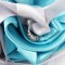 Mariage turquoise gris argent porte-alliance original fleur "Simplicité"