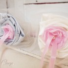 Porte-alliance Duo mariage ivoire rose gris floral Constance