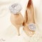 Shoe clips fleur gris perle bijoux de chaussure mariage Laura
