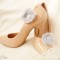 Shoe clips fleur gris perle bijoux de chaussure mariage Laura