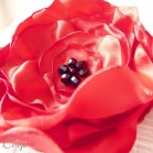 Broche coquelicot bijou fleur mariage rouge noir