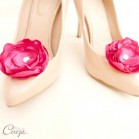 Bijoux de chaussures mariage rose fuchsia fleur et cristal Venezzia