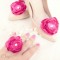 Bijoux de chaussures mariage rose fuchsia fleur et cristal customiser escarpins