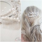 Peigne chignon de mariée perles Madeline