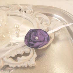 Bracelet fleur violet demoiselle d'honneur personnalisable Adèle  