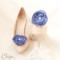 Mariage bleu roi blanc bijoux de chaussures fleur Laura