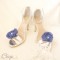 Mariage bleu roi blanc bijoux de chaussures fleur Laura