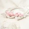 Pics à chignon rose quartz petites fleurs mariage romantique bijou