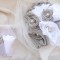 Bouquet de mariage champêtre chic lin beige satin blanc