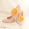 Mariage orange bijoux de chaussures shoe clip customiser escarpins fleur
