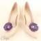 Bijoux de chaussure violet clips fleur customiser escarpins personnalisable