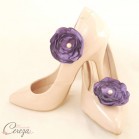 Bijoux de chaussure violet clips fleur Laura