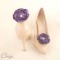 Bijoux de chaussure violet clips fleur customiser escarpins personnalisable