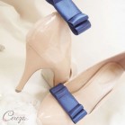 Bijoux de chaussures noeud bleu marine clips Mary