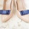 Bijoux de chaussures noeud bleu marine clips mademoiselle cereza