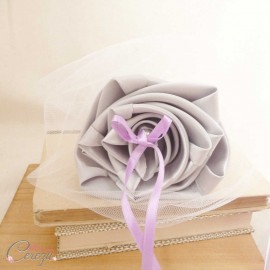 Mariage mauve parme gris blanc porte-alliance Duo floral 