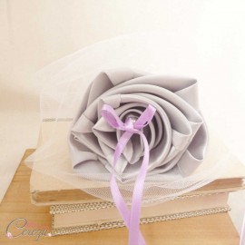 Mariage mauve parme gris blanc porte-alliance Duo floral personnalisé