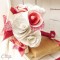 Bouquet de mariage original rouge bordeaux rose ivoire fleurs de papier personnalisé "Crazy Love"