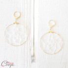 Bijou mariage bohème chic Boucles oreilles poétiques "Dreamcatcher" attrape-rêve créoles