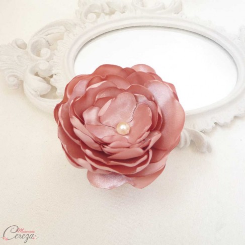 Fleur vieux rose pour coiffure de mariée romantique chic "Pivoine" Bijoux mariage