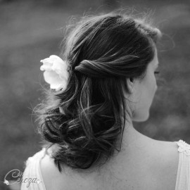 Fleur vieux rose pour coiffure de mariée romantique chic "Pivoine" Bijoux mariage