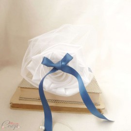 Mariage bleu roi blanc porte-alliances Duo original