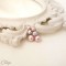 mariage rose gris bijou perles boucles oreille pendantes "Salomé"