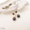 Mariage ivoire noir boucles oreilles perles baroque chic "Salomé"