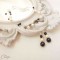 Mariage baroque chic ivoire noir boucles oreilles perles originales "Salomé"