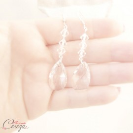 Boucles d'oreilles Swarovski pendantes cristal chic "Victoria"