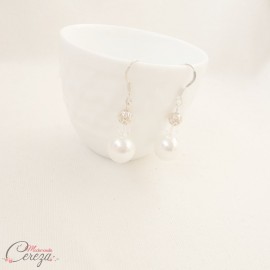 Boucles d'oreille mariage perle chic originales cristal Swarovski "Olympe"