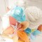 mariage original bleu turquoise ciel orange fleurs de papier origami personnalisé