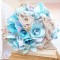 Bouquet mariée origami original jute bleu Melle Cereza