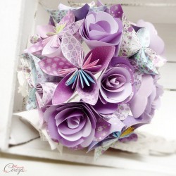 Bouquet de mariee origami mauve violet parme "Crazy Love"