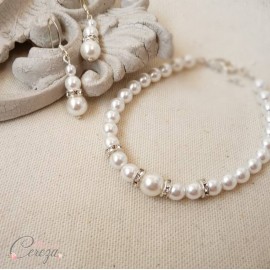 Parure bijoux mariage perles strass romantique chic 'Holly'