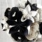 Bouquet de mariée origami noir blanc fleurs de papier "Crazy Love"