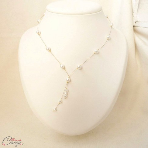 Collier de mariée perles original chic romantique 'Nelly'