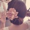 Fleur rose poudré coiffure de mariée - Accessoire mariage sur-mesure