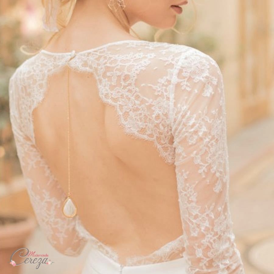 Collier dos hotsell mariée bohème