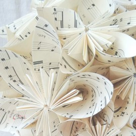 Bouquet de mariée origami partition de musique "Quelques notes de nous"