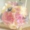 Bouquet mariée papier rose gris ivoire en origami "I said Yes !"