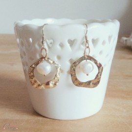 Boucles d'oreille perle de culture bohèmes "Serena" bijou mariage moderne