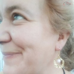 Boucles d'oreille perle de culture bohèmes "Serena" bijou mariage moderne