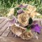 Bouquet de mariée papier partition de musique violet vert origami "" 