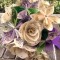 Bouquet de mariée papier partition de musique violet vert origami "" 