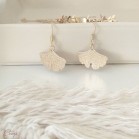 Boucles d'oreille feuille de Ginko mariage champêtre feuille  Bijou mariage 
