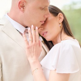 Bracelet jonc de mariée strass Swarovski "isélis" Bijoux mariage