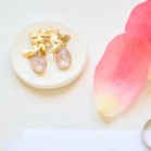 Boucles mariée pendantes fleur et goutte Swarovski  - "isélis"