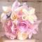 Bouquet mariée original rose gris ivoire origami "I said Yes !"