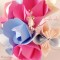 Bouquet mariée original tulipes rose bleu fleurs de papier personnalisable "Esmée"